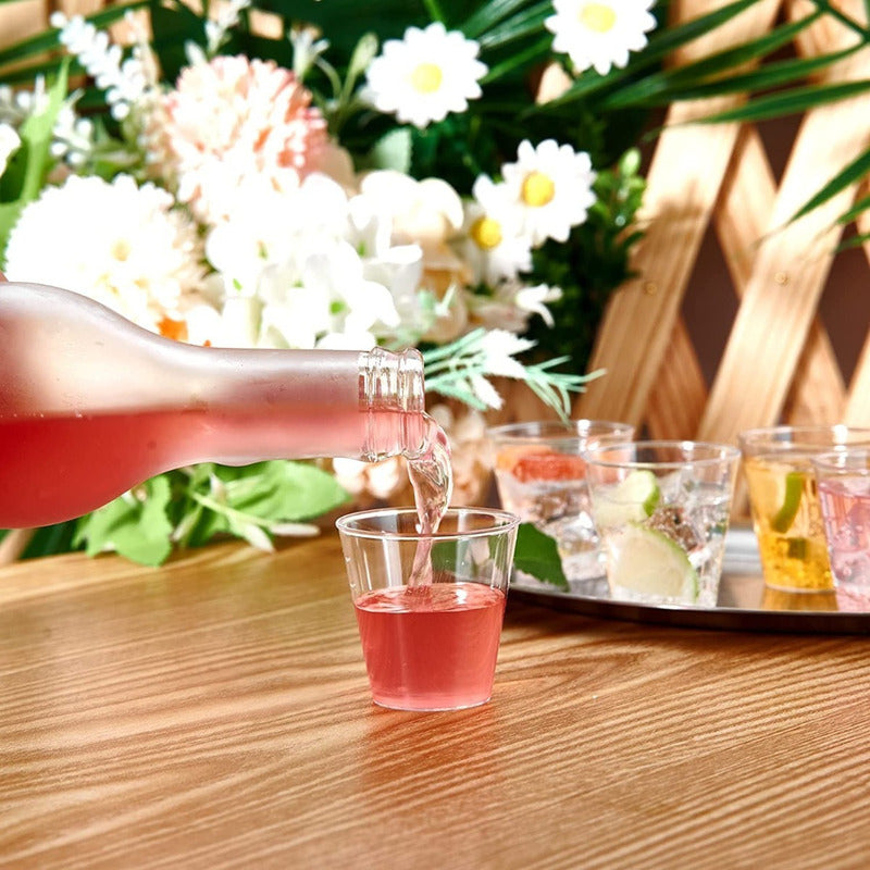 100 Set De Vasos Shot Postres Pocillos Vasos Plastico 102 Ml Transparente