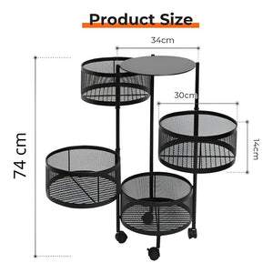 Carro Organizador Ruedas Organizador De Verduras 4 Niveles 171 Estante Organizador De Tapas Carro De Almacenamiento Pasteleriacl