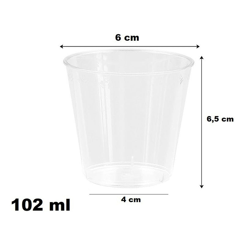 100 Set De Vasos Shot Postres Pocillos Vasos Plastico 102 Ml Transparente