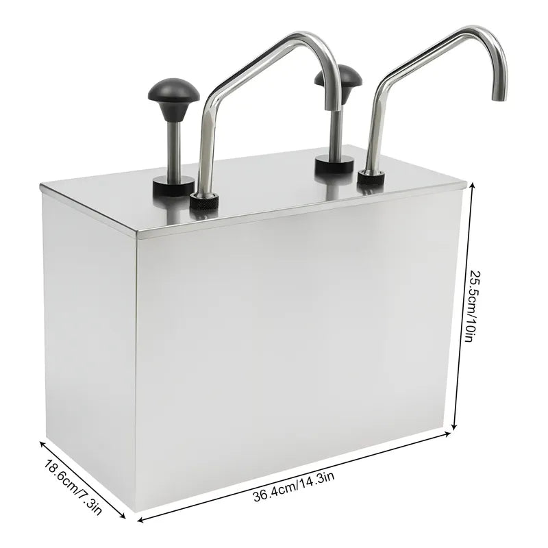 Dispensador De Salsa Comercial Dispensador Salsa Doble 4l Plateado / Dispensador Bomba Doble