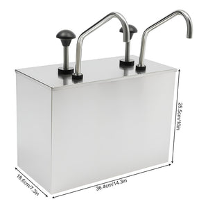 Dispensador De Salsa Comercial Dispensador Salsa Doble 4l Plateado / Dispensador Bomba Doble