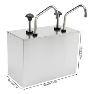 Dispensador De Salsa Comercial Dispensador Salsa Doble 4l Plateado / Dispensador Bomba Doble
