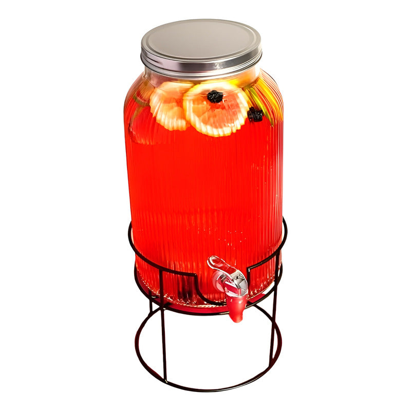Dispensador De Bebida Acanalado Con Atril Dispensadores 5.5l Transparente / Dispensador 5.5l