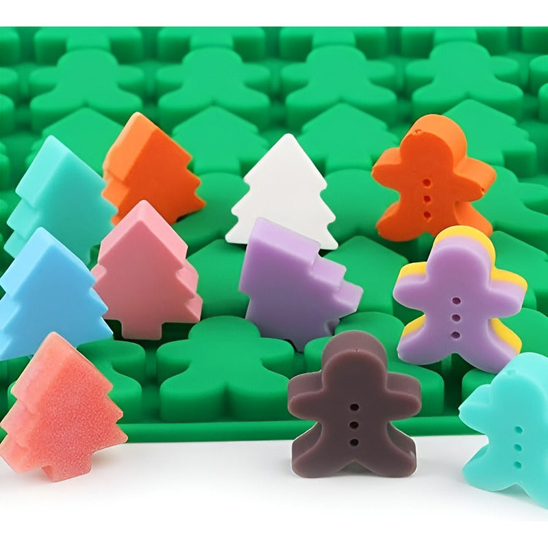 Moldes Chocolate Molde Silicona Navidad Arbol Jengibre 76cav Al Azar