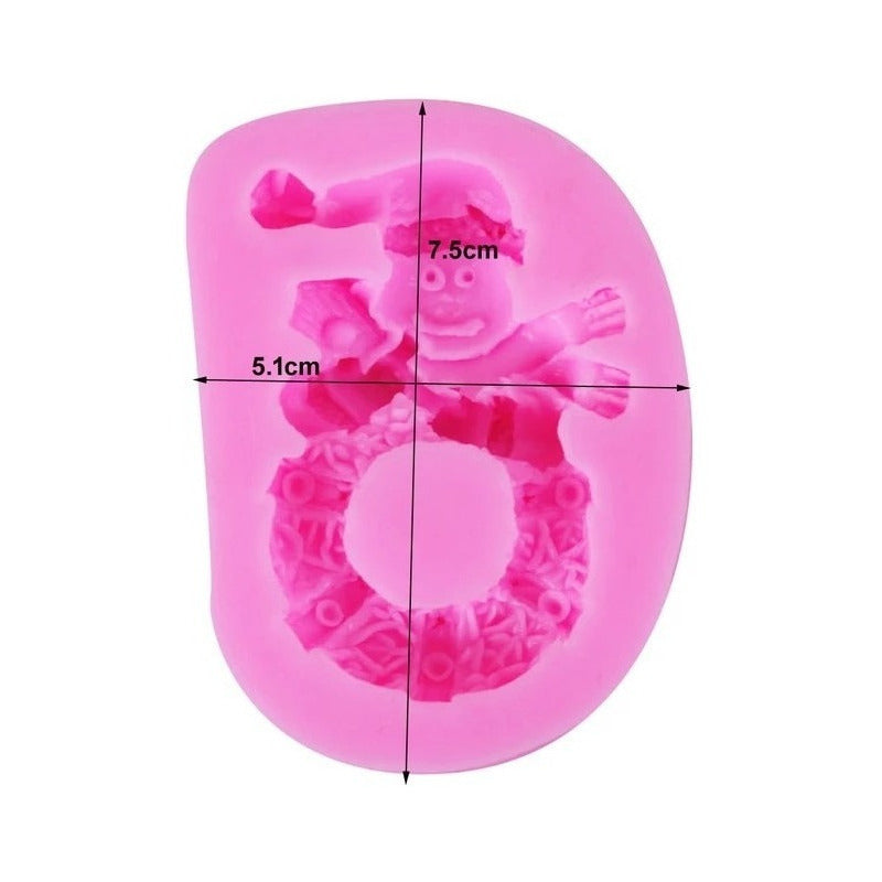 Molde Fondant Navidad  Molde De Silicona Molde Muñeco Nieve Rosa Muñeco De Nieve 52308