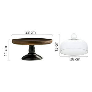 Base Porta Torta Base Y Tapa En Vidrio Para Tortas 28cm