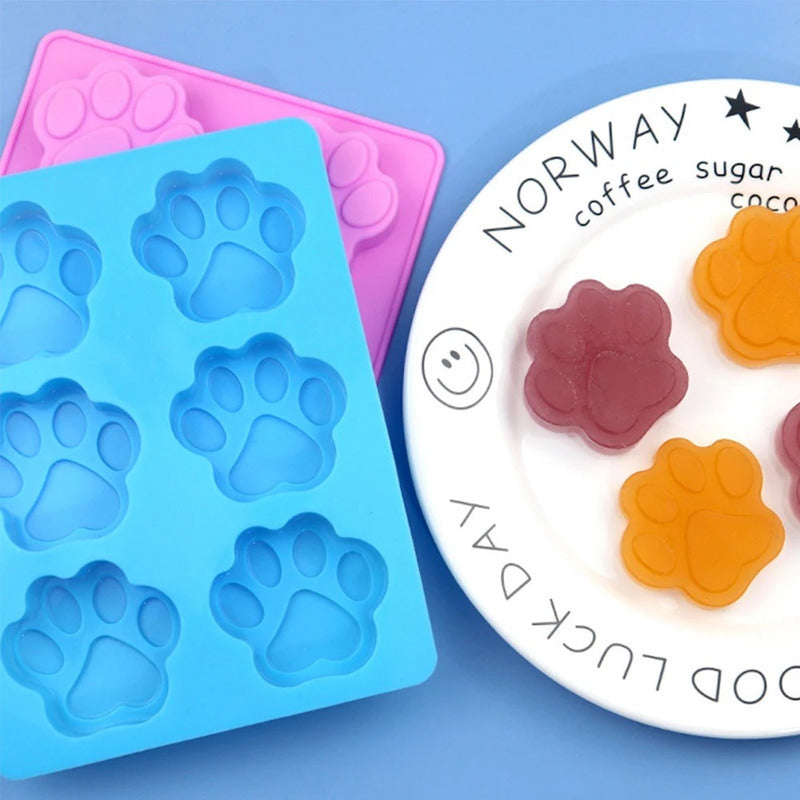 3 Molde Silicona Huella Moldes De Silicona Mascota Pata 6cav Multicolor