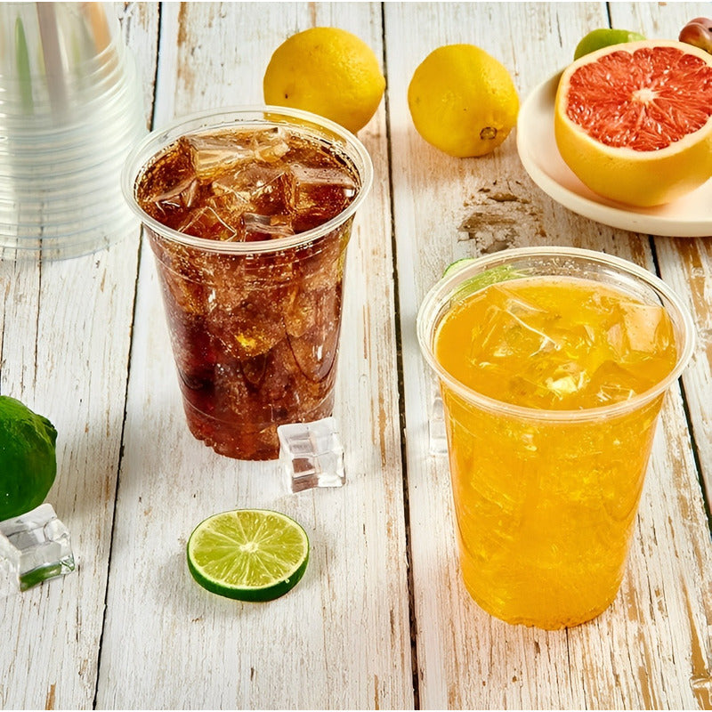 100 Vaso Plastico Desechable Vasos Transparentes 500ml Transparente 16.9 Oz 500ml