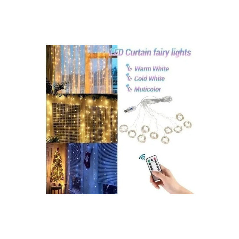 Cortina De Luces Luces Decorativas Guirnaldas Led Cortinaled