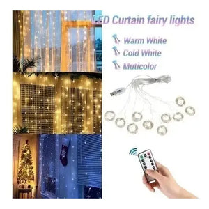 Cortina De Luces Luces Decorativas Guirnaldas Led Cortinaled Calida 0989ww