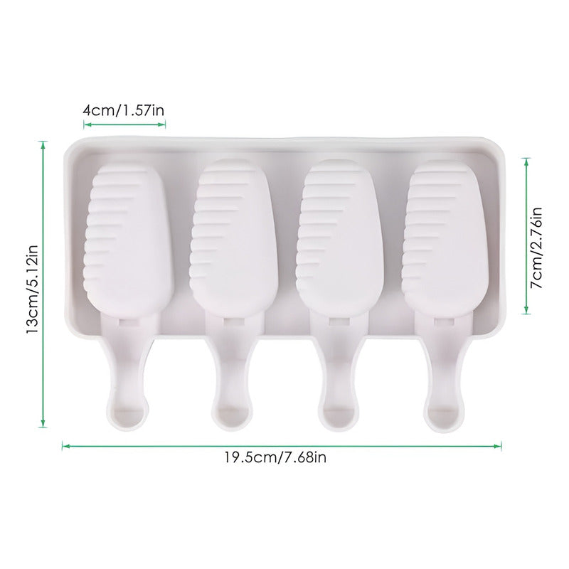 X2 Moldes De Silicona Para Helados Molde Helado Paletas 420 Blanco