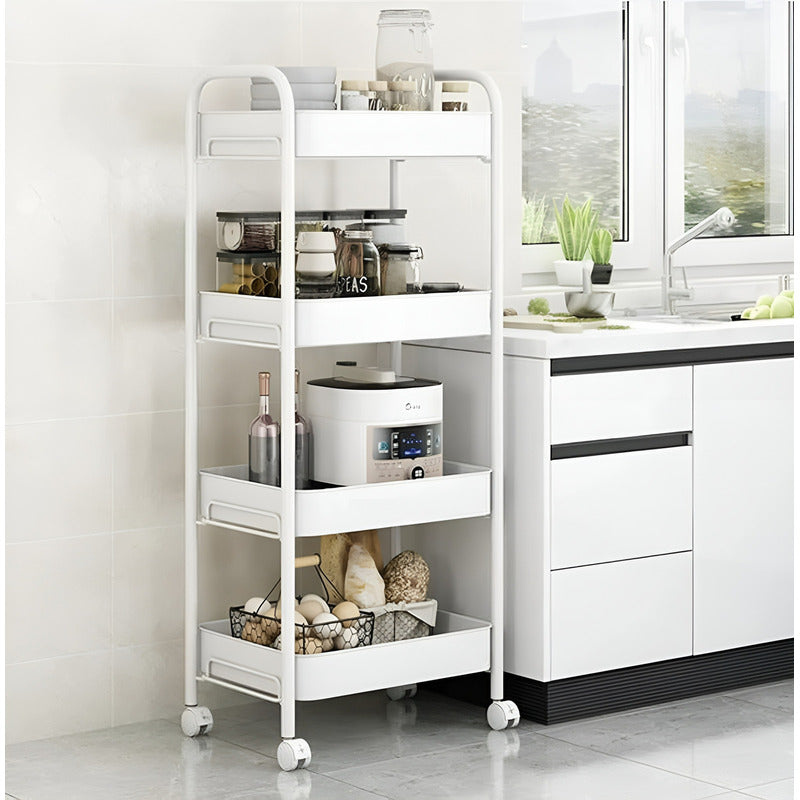 Carrito Organizador Metalico Organizador Para Cocina 4 Nivel Blanco
