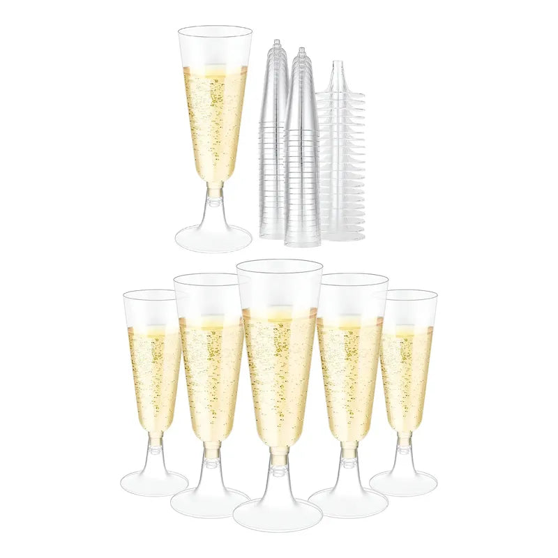 60 Copas Champagne Copa Acrilico Flauta Copas Champaña 5oz Transparente