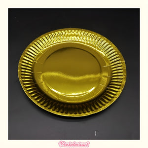 10 Platos Desechables Platos De Papel Platos Cumpleaños 17cm Dorado