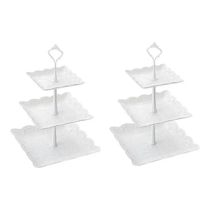 Pack X2 Porta Torta Porta Cupcakes  Torre Porta Cupcake Blanco