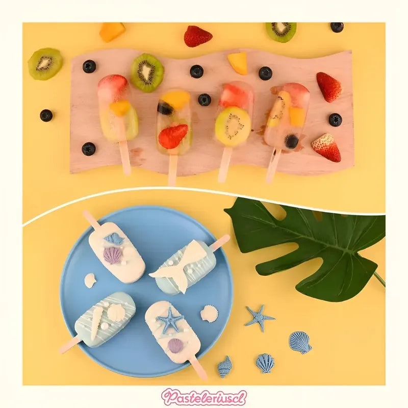 Moldes De Silicona Para Helados Molde Silicona Reposteria Helado 0417 Moldes De Silicona Para Paletas Para Cake Pop... Multicolor