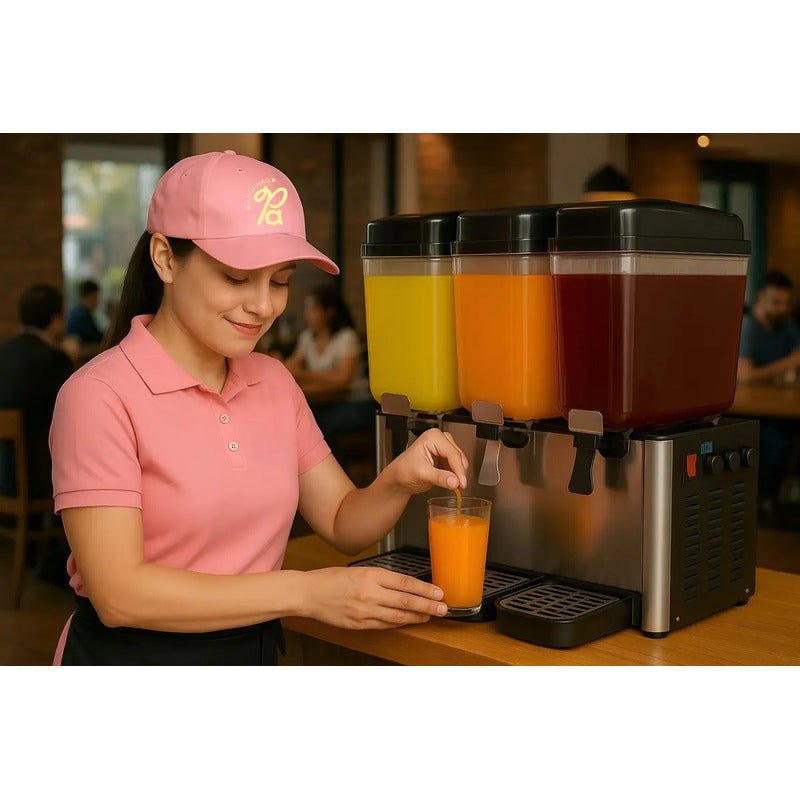 Dispensadores De Bebidas Frias Dispensador Electrico 3x18l Dispensador De Jugos Comercial Dispensadores Con Mezclador... Negro