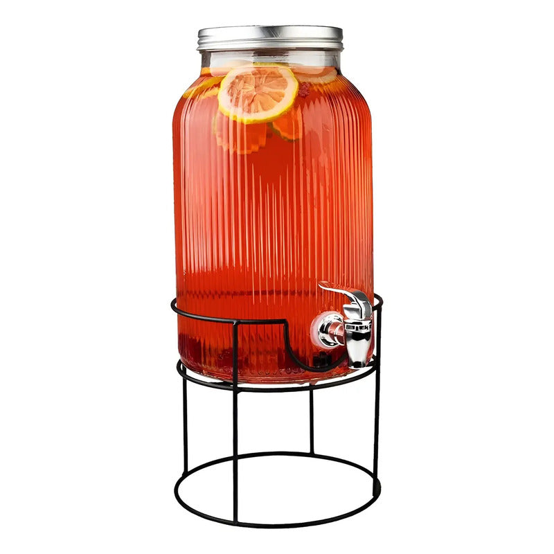 Jarros De Vidrio Dispensador De Bebidas Con Atril Jarro 5.5l Jarra Jugo Dispensadores De Bebidas Dispensador De Jugos Con Atril Dispensador Sobremesa Portatil Cocina Pasteleiuscl