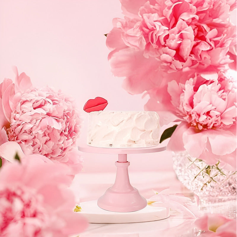 Set 3 Porta Tortas Base Para Tortas Porta Cupcake Exhibicion Rosa