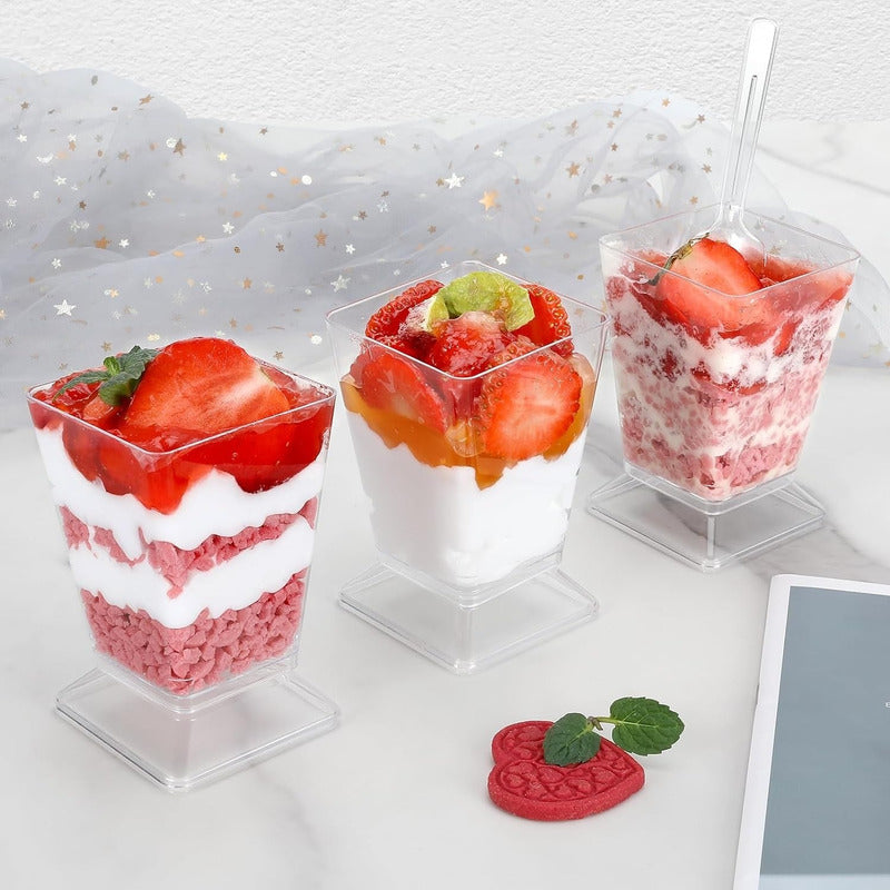 30 Vasos Para Postres Set De Vasos Shot Postres C/tapa 110ml