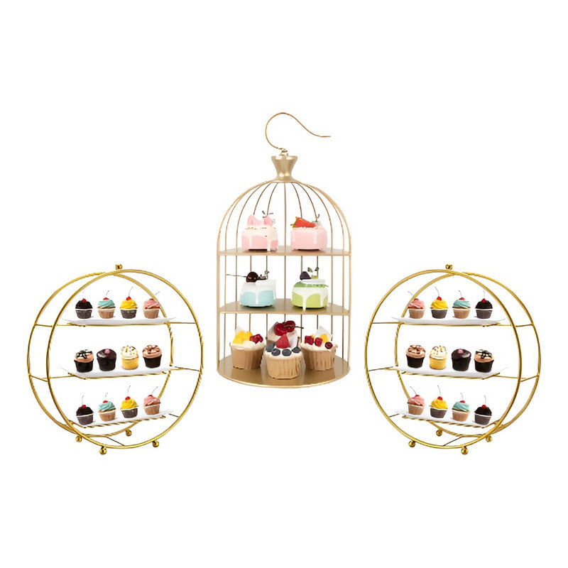 Set 3 Porta Cupcakes Bases Para Tortas Alzadores Candy Bar