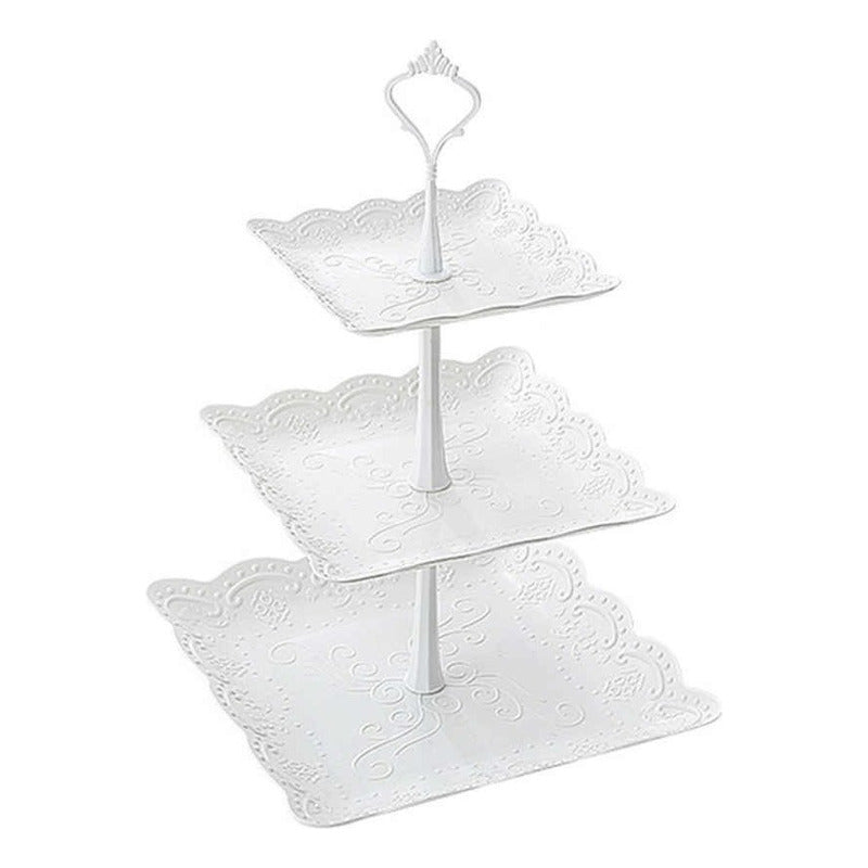 Pack X3 Porta Cupcakes Redondo Porta Cupcakes Base De Torta Blanco