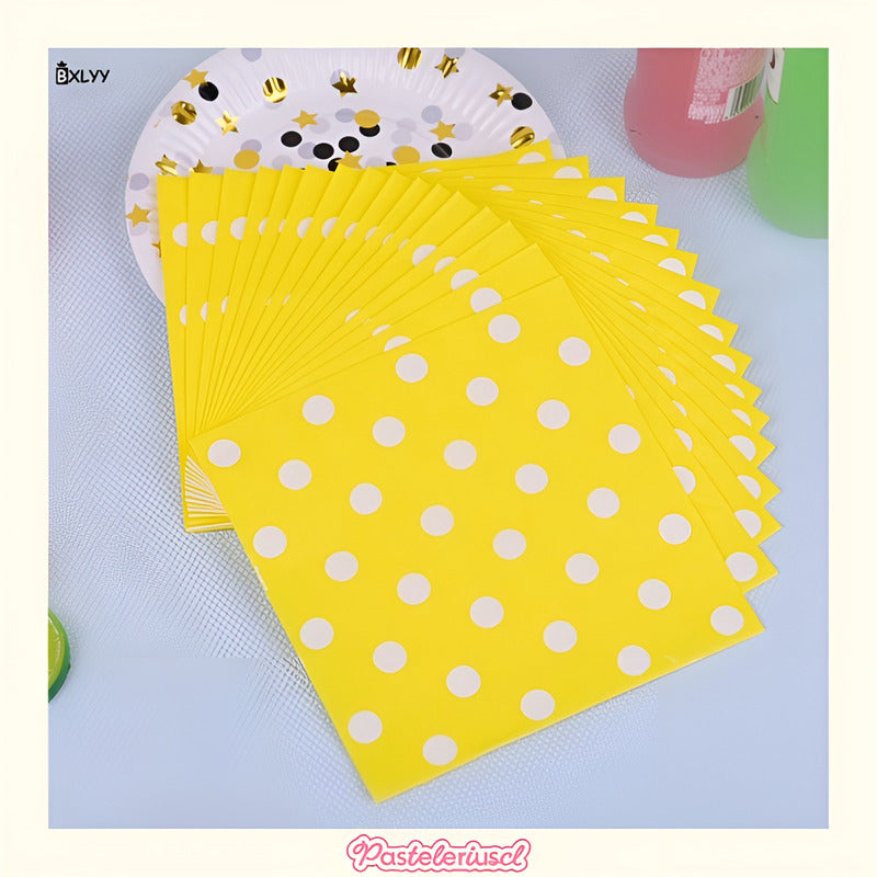 Servilletas Desechables Platos De Papel Suministro De Fiesta Amarillo