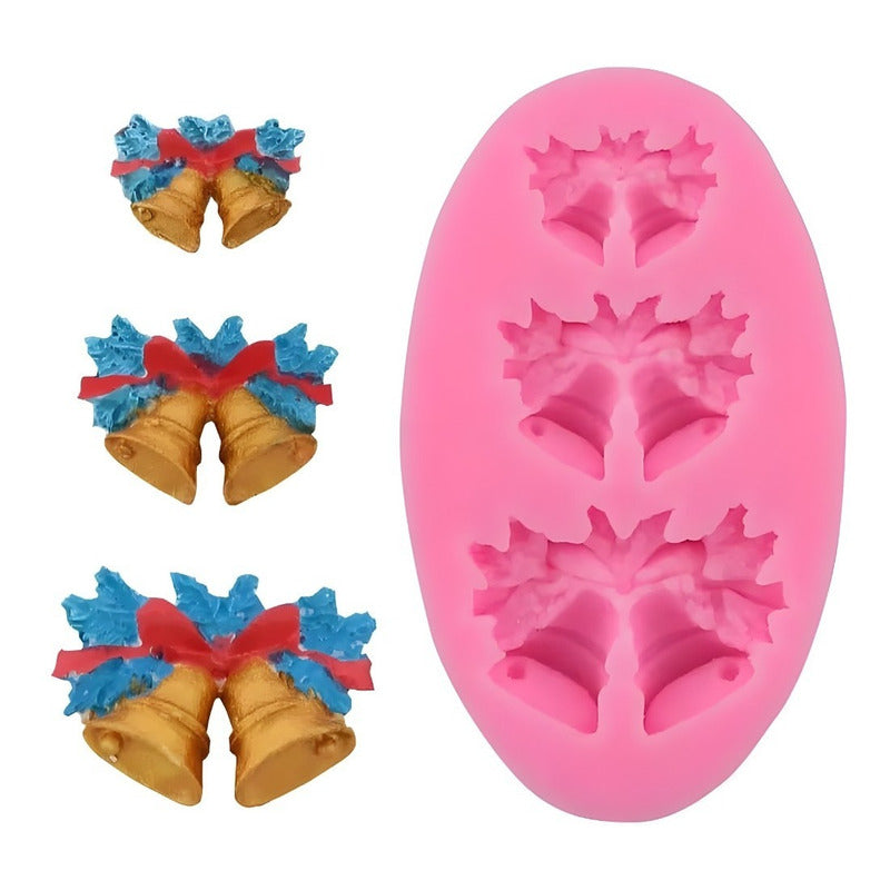 Molde De Silicona Molde Campanas Molde Fondant Campanas 2319 - Rosa Campanas 3 Cavid 2319