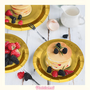 10 Platos Desechables Platos De Papel Platos Cumpleaños 17cm Dorado