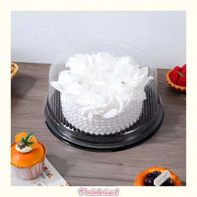 X50 Bandejas Para Torta Porta Cupcake Porta Tortas 29x8cm Cajas Envases Almacenamiento Y Transporte De Alimentos Cúpula... Negro