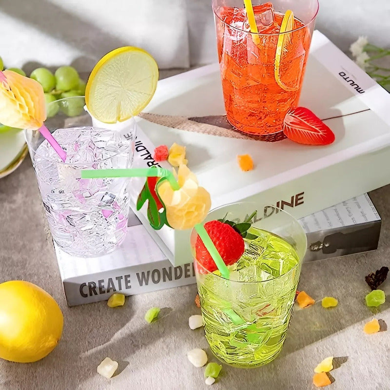 X25 Set Vasos Desechables Vaso Plastico Vaso Acrilicos 438ml Gris