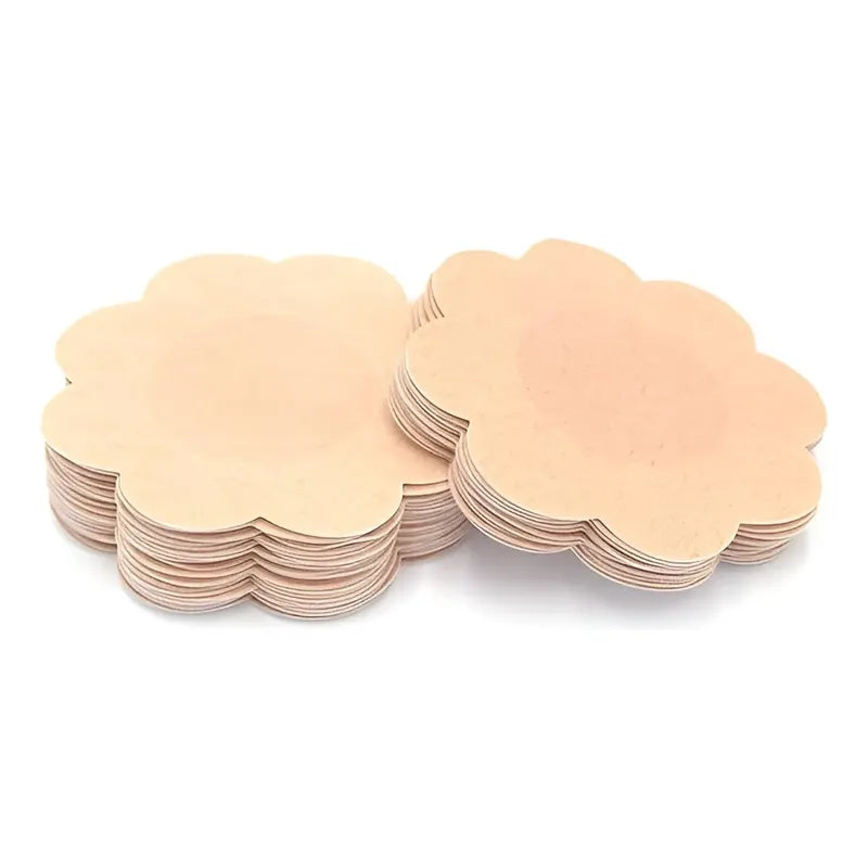 Pack X30 Cubre Pezón Pezoneras Parches Pezoneras Adhesivas Beige Flor Unica