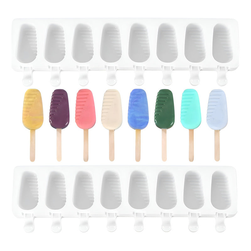 X2 Moldes De Silicona Para Helados Molde Helado Paletas 8cav
