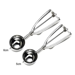 Pack 2 Cucharas De Helado Para Hacer Bolas De Helado 5cm Y 6cm Cuchara Cucharas Para Hornear Cucharadas Para Helado Con Liberación De Gatillo Juego De Cucharas Acero Inoxidable Pasteleriuscl Gris