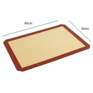 Tapete De Silicona Lamina De Silicona Tapete Horno 30x40cm Lamina De Galletas Alfombrillas Para Hornear Silicona Para... Beige/rojo