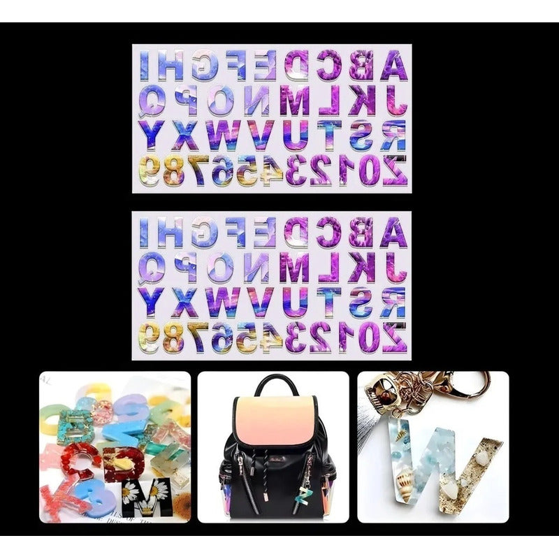 Pack X2 Molde De Silicona Letras Moldes De Silicona 36cavi Blanco