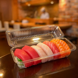 200 Envases Para Sushi Bandeja Plastica Transparente 2 Rolls Envase Plástico Transparente Para Sushi Con Tapa Dura Bandejas Desechables Para Delivery Y Restaurante Contenedor Para Comida Pasteleriuscl