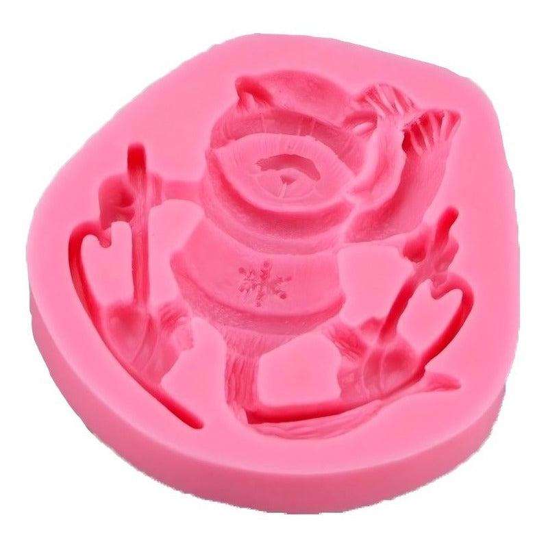 Molde De Silicona Mapache Esquiador Molde Fondant Mapache  - Rosa 2314