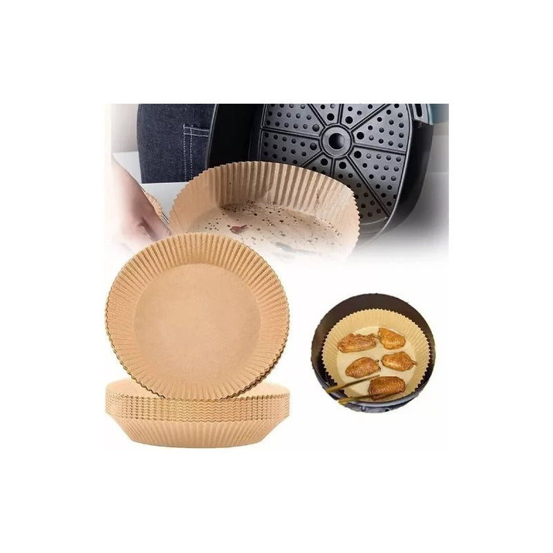 X3 Pack De 100 Forros Desechables Antiadherente Freidora 100 Pcs Air Fryer