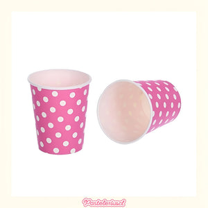 10 Vasos Descartables Vaso De Papel Suministros Fiesta 250ml Rosa