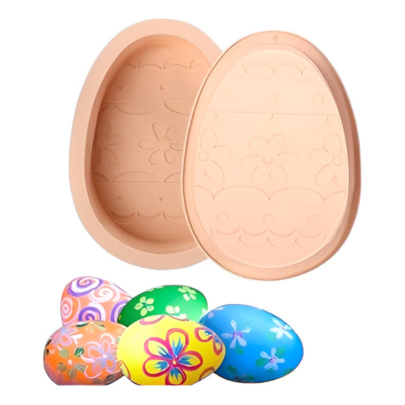 Pack X2 Molde Huevo De Pascua Moldes De Chocolate Silicona  Multicolor