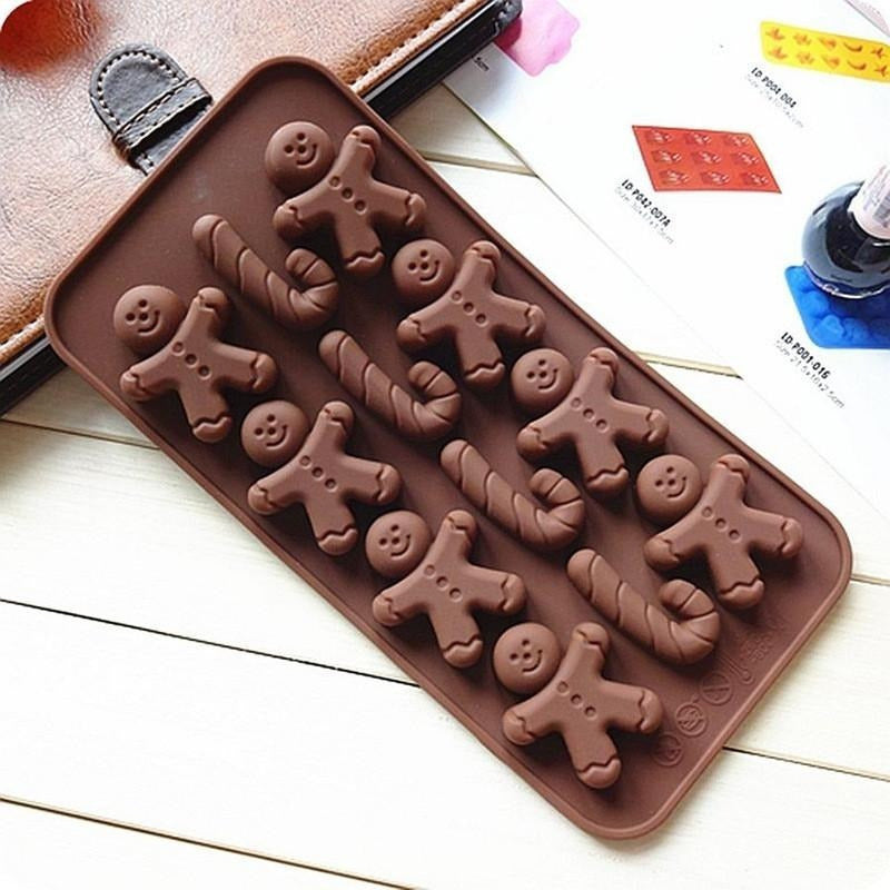 Moldes De Chocolate Molde De Silicona Molde Galleta Navidad  Marrón