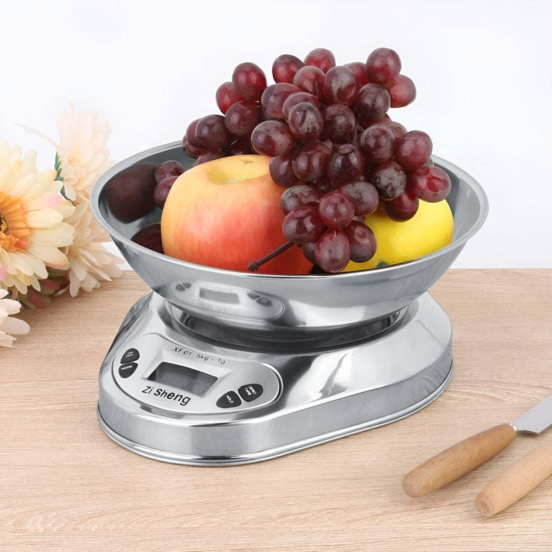 Pesa Gramera Pesa Digital Cocina Balanza Cocina 5kg/0.1g 5 G Gris / Balanza Redonda 5kgs