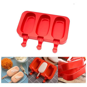 Moldes De Silicona Para Helados Molde Paletas Helado 3 Cavid Multicolor