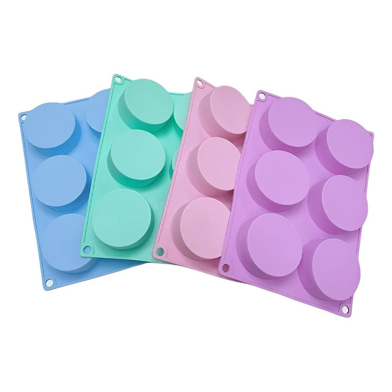 Molde De Silicona Cheesecake Molde Jabon Molde 6cavid Redond Multicolor