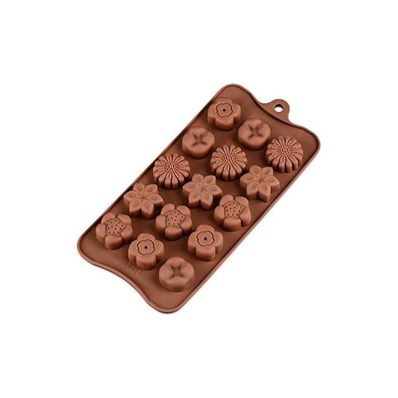 X3 Moldes De Chocolate Moldes Chocolate Silicona 5 Flores N1 - Marrón 607
