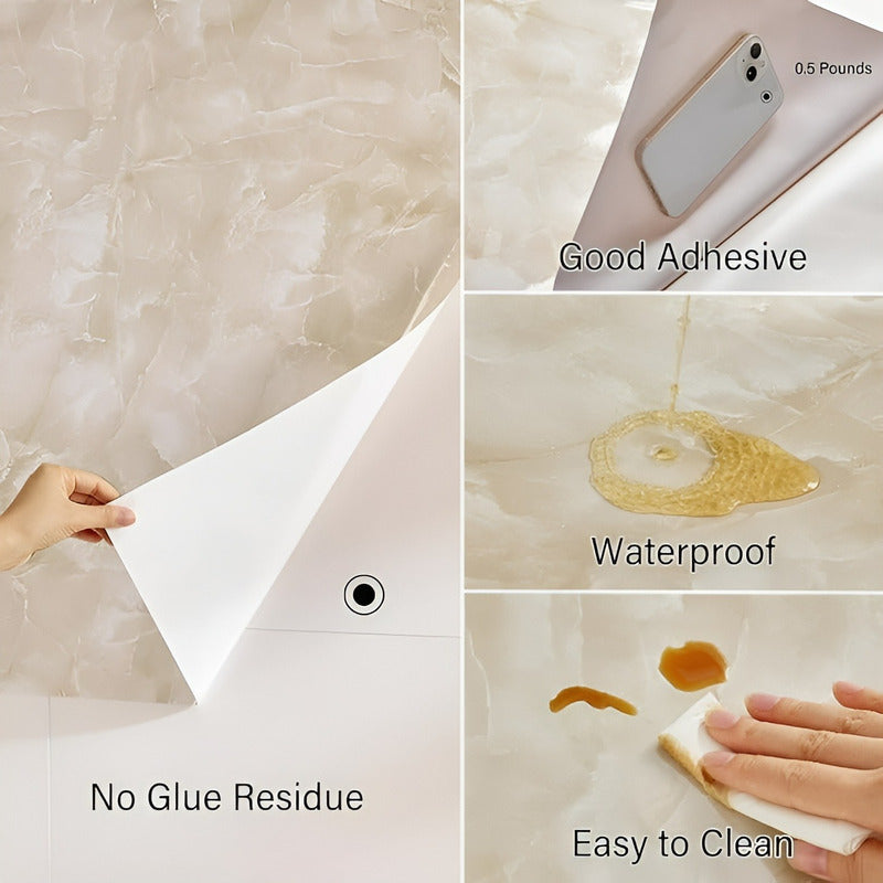 Papel Para Pared Papel Mural Pvc Autoadhesivo Marmol 10mts Beige