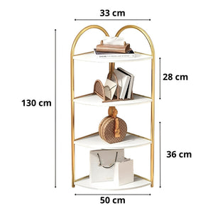 Estanteria Metalica Repisas De Madera Estanterias 4 Niveles Dorado