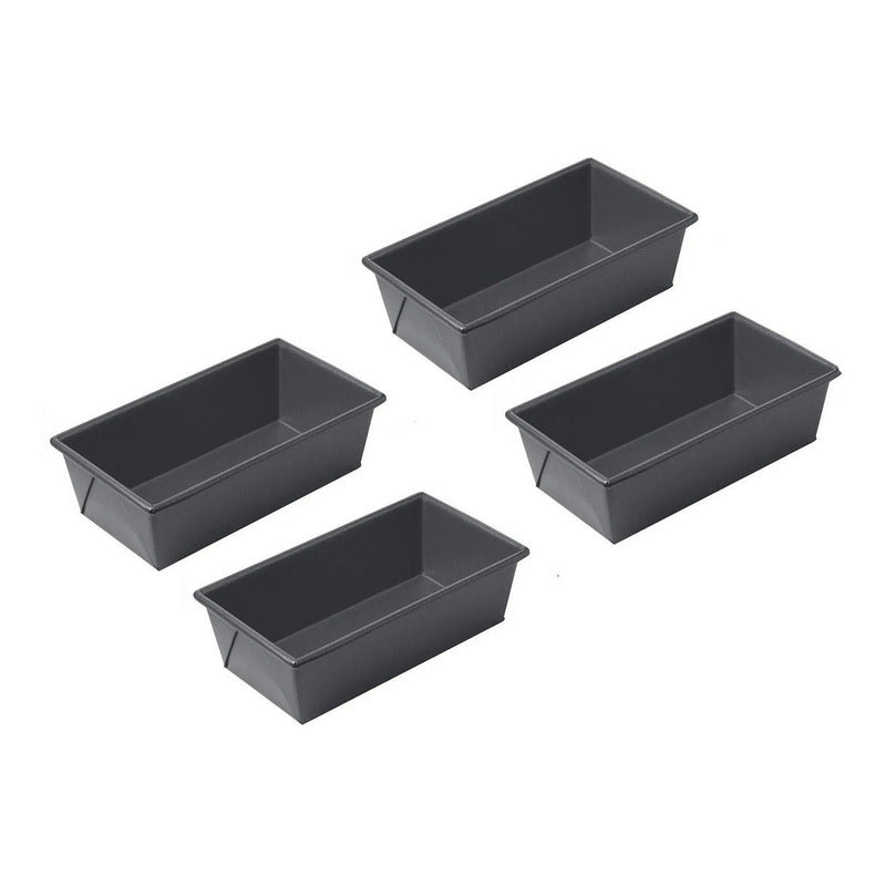 Padck X4 Molde Pan Molde Para Pan De Molde Rectangular 25cm Gris