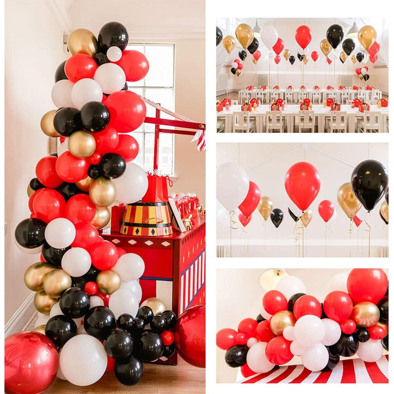 Pack 25 Set De Cumpleaños Globos Cumpleaños Globo Metalizado Rojo Redondo